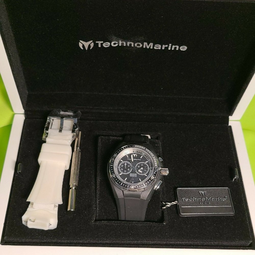 Technomarine Cruise Sport Chronograph Watch 110015 Black or White Silicone Band